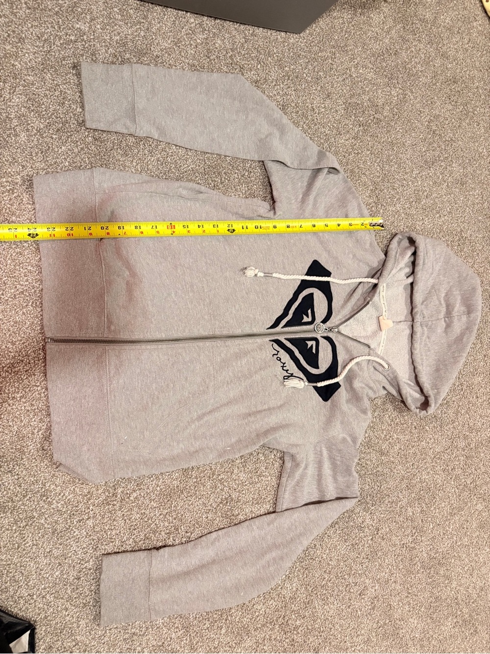 Roxy Light Gray Full-Zip Hoodie
